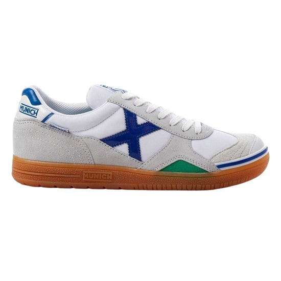 Munich - "Gresca" mit Unterschriften Hallenfußballschuhe für Herren, Verstärkte Zehe (Weiß/Blau) - Image 1