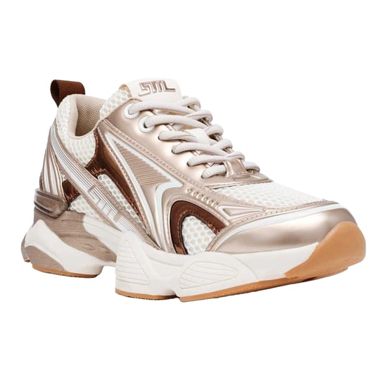 Steve Madden - Strass Sneaker für Damen, Netzmaterial, Grob flach (Gold) - Image 3