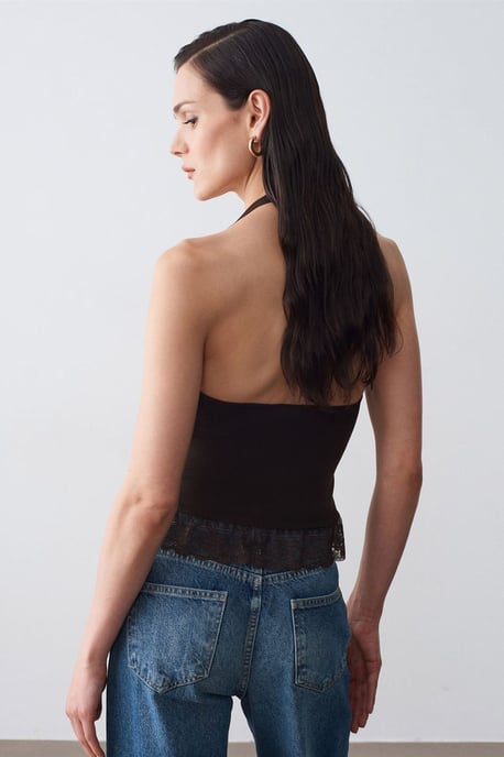 Ärmellose Ripp-Halterbluse - Image 2