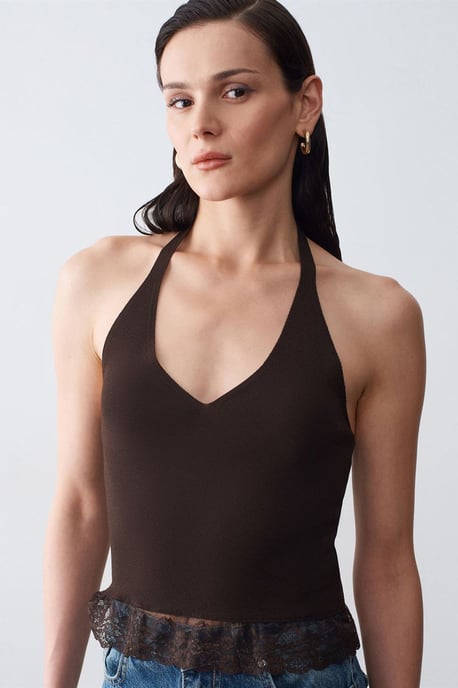 Ärmellose Ripp-Halterbluse - Image 3