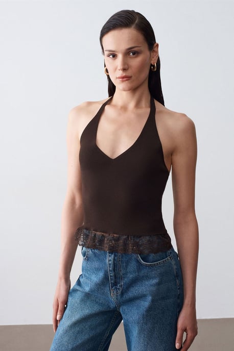 Ärmellose Ripp-Halterbluse - Image 4