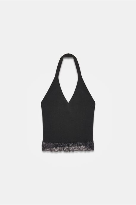 Ärmellose Rippen-Halterbluse - Image 5