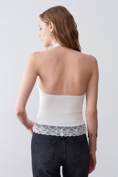 Ärmellose Ripp-Haltertops-Bluse - Image 2