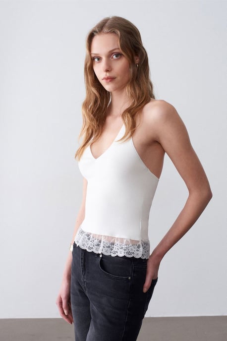 Ärmellose Ripp-Haltertops-Bluse - Image 3