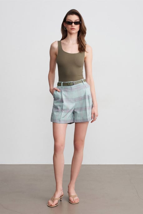 Taillierte ärmellose Baumwollmischung Cami-Bluse - Image 5