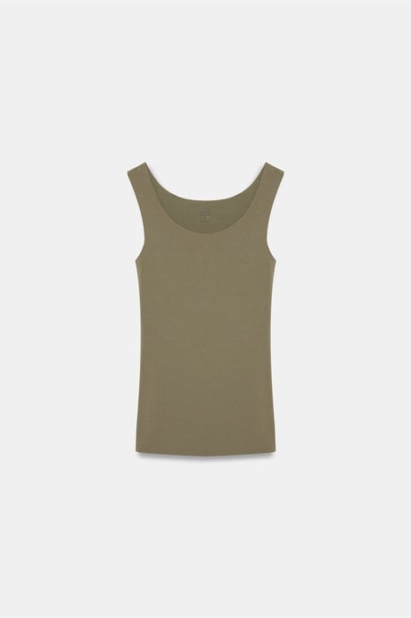 Taillierte ärmellose Baumwollmischung Cami-Bluse - Image 6