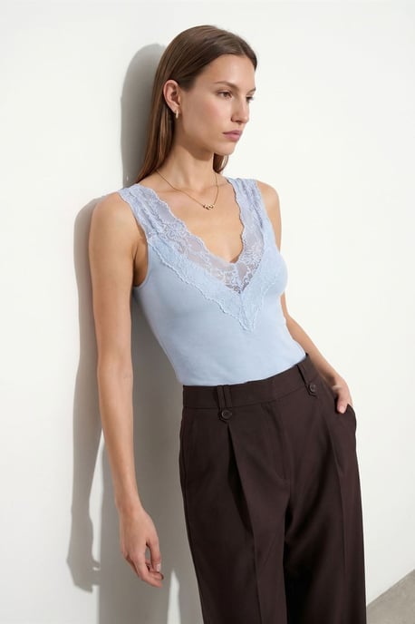 Taillierte ärmellose Spitzenbluse - Image 3