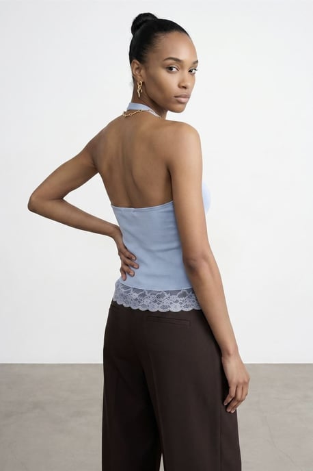 Ärmellose Ripp-Halterbluse - Image 2