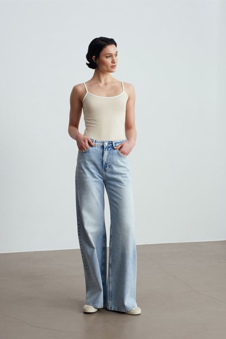 Farbblock Ripp-Ärmellose Bluse - Image 4
