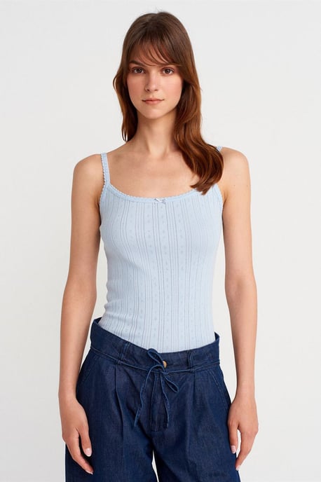 Slim Fit Rippstrick-Baumwoll-Cami-Top - Image 1