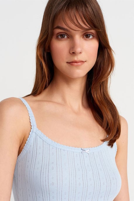 Slim Fit Rippstrick-Baumwoll-Cami-Top - Image 3