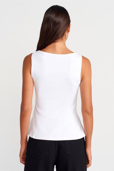 Taillierte ärmellose Peplum-Bluse - Image 2