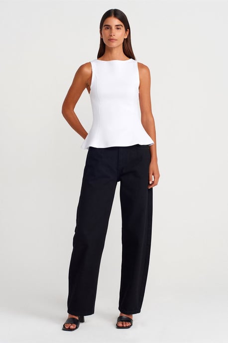 Taillierte ärmellose Peplum-Bluse - Image 4