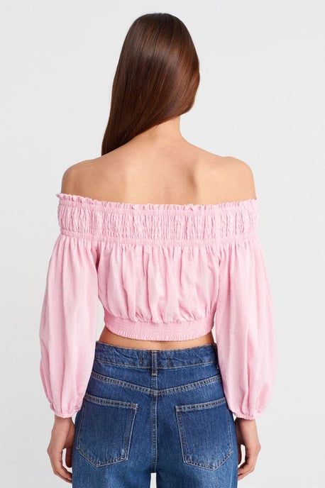 Schulterfreies Crop-Top-Bluse - Image 2