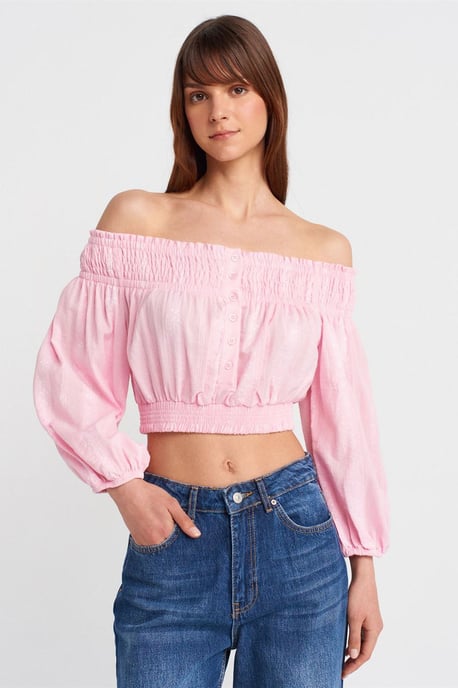 Schulterfreies Crop-Top-Bluse - Image 3