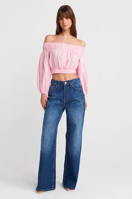 Schulterfreies Crop-Top-Bluse - Image 4