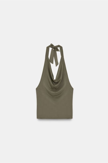 Ärmellose Cowl Neck Schleifenbluse - Image 5