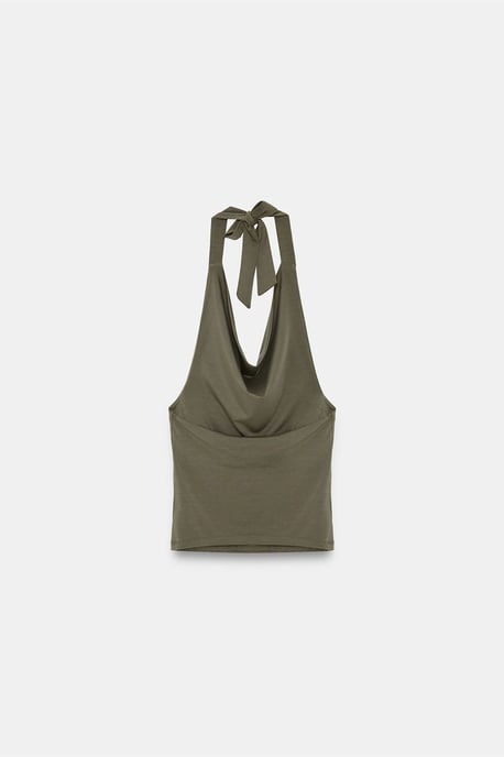 Ärmellose Cowl Neck Schleifenbluse - Image 6