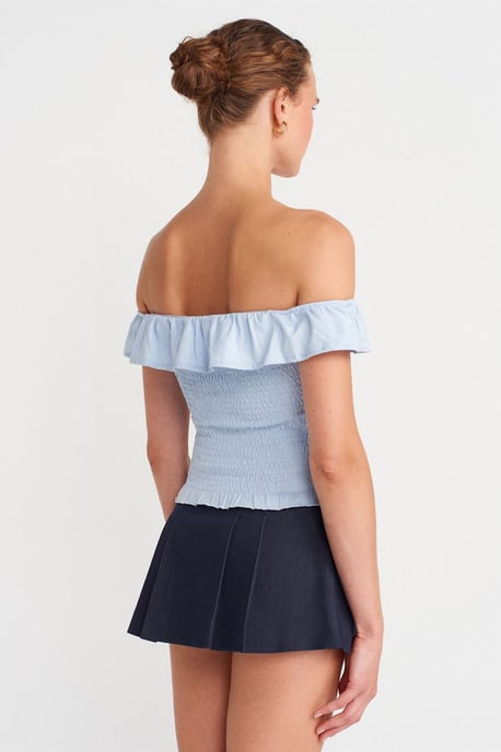 Damen Off-Shoulder Ripp-Crop-Bluse - Image 2