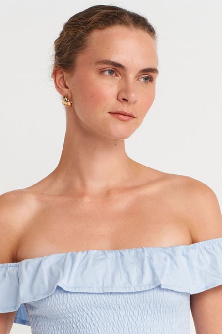 Damen Off-Shoulder Ripp-Crop-Bluse - Image 3