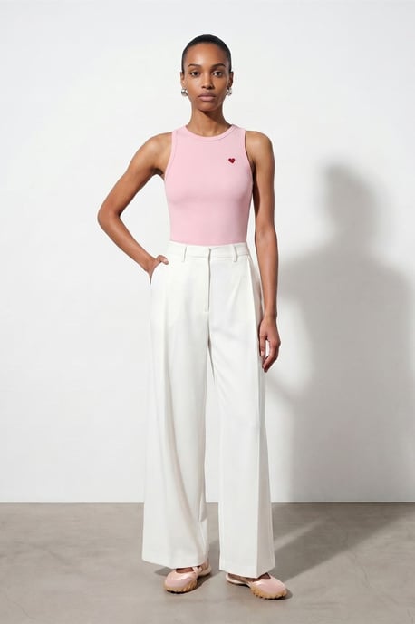 Bestickte ärmellose Slim-Fit-Jersey-Bluse - Image 3