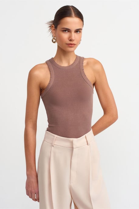 Ärmellose Rippstrickbluse - Image 1