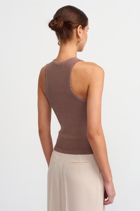 Ärmellose Rippstrickbluse - Image 2