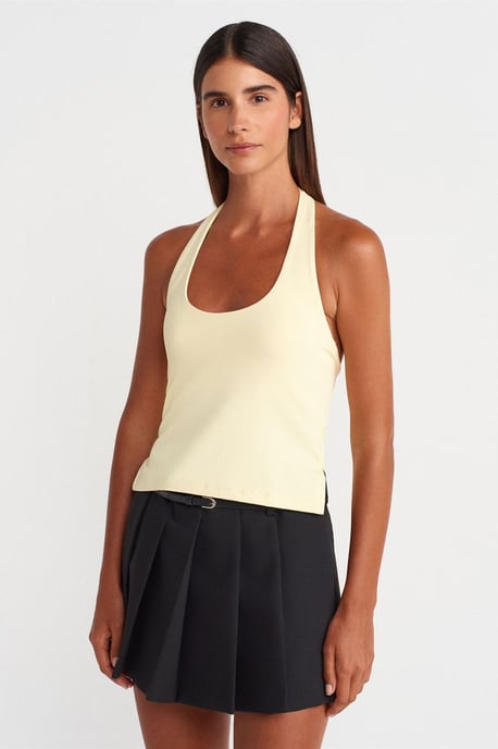 Schlanker Schnitt Halterhals Cut-Out Top - Image 1