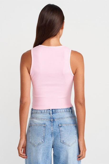 Damen Rippstrick-Baumwollmischung Cropped Top - Image 2