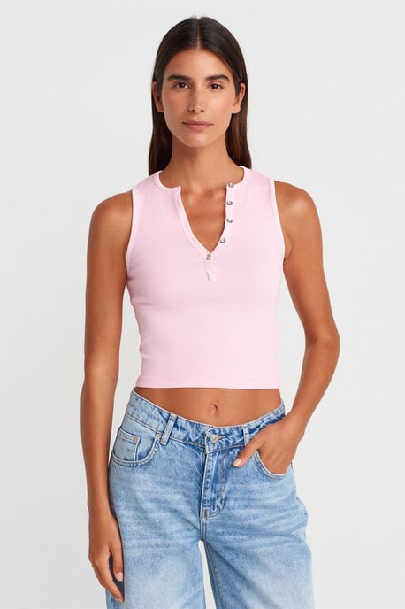 Damen Rippstrick-Baumwollmischung Cropped Top - Image 4