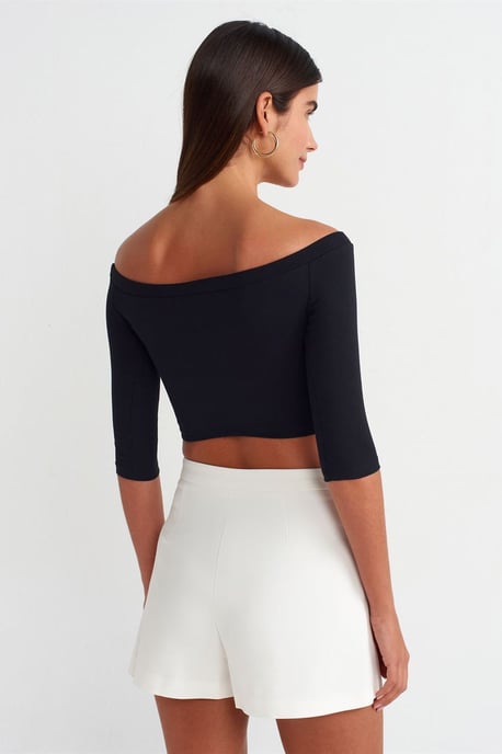 Damen Off-Shoulder Cropped Bluse - Image 2