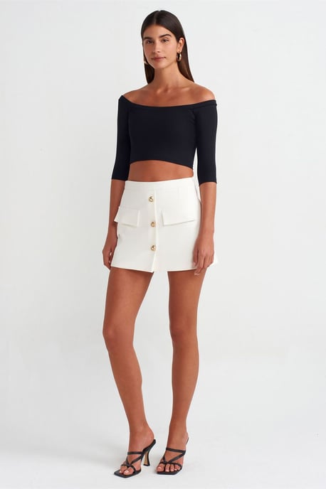 Damen Off-Shoulder Cropped Bluse - Image 3