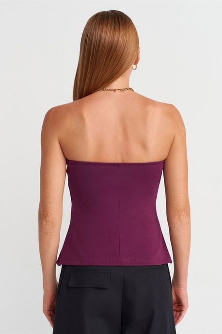 Trägerlose Slim-Fit Bandeau-Bluse - Image 2