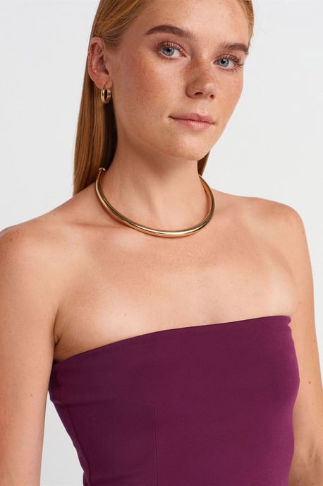 Trägerlose Slim-Fit Bandeau-Bluse - Image 3