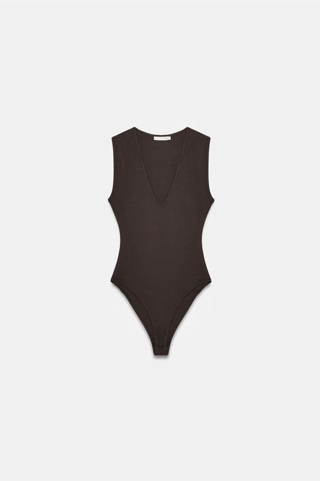 Ärmelloser Slim-Fit U-Ausschnitt Bodysuit - Image 5