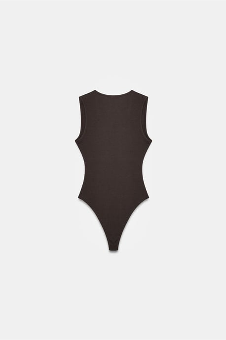 Ärmelloser Slim-Fit U-Ausschnitt Bodysuit - Image 6
