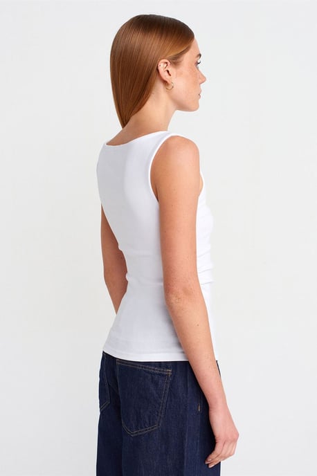Ärmellose Boot-Ausschnitt-Jersey-Bluse - Image 2