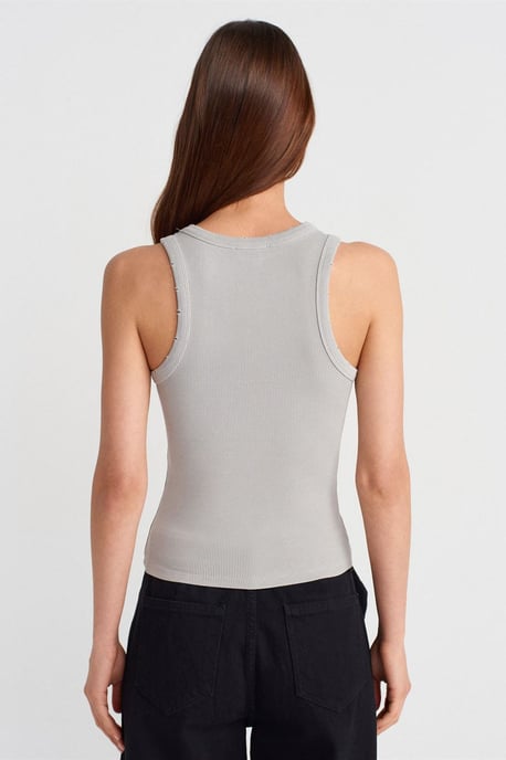 Ärmellose Rippstrickbluse - Image 2
