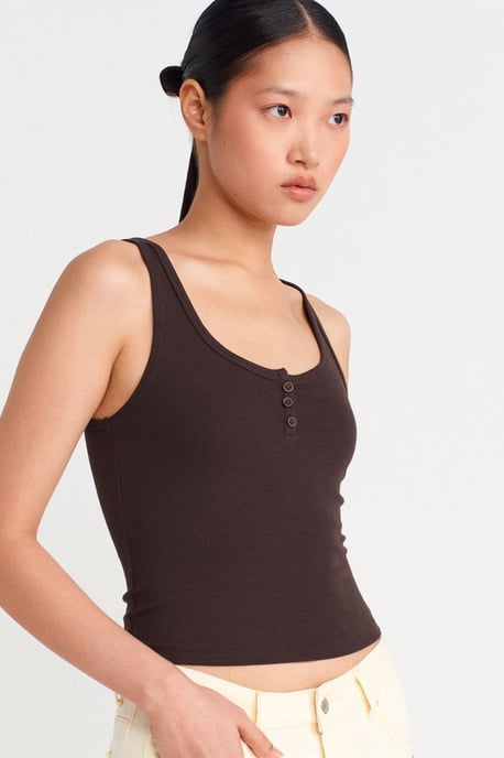 Slim Fit Crop Cami Bluse - Image 3