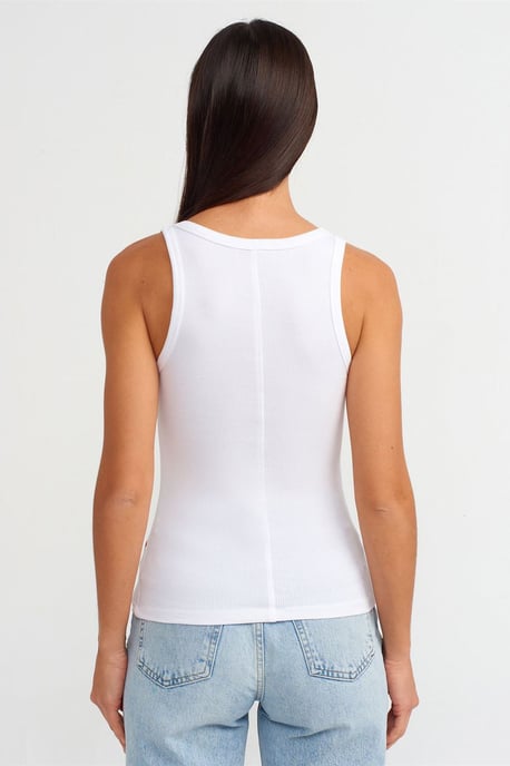 Damen Rippstrick-Cami-Bluse mit Herzen-Stickerei - Image 3