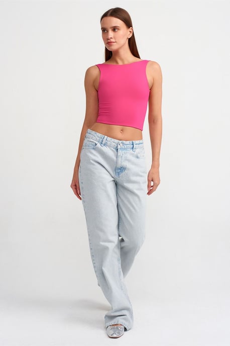 Damen ärmellose Cut-Out Crop-Bluse - Image 1