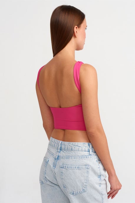 Damen ärmellose Cut-Out Crop-Bluse - Image 2