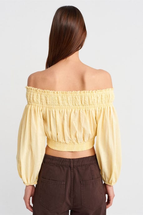 Schulterfreie Cropped Bluse - Image 2