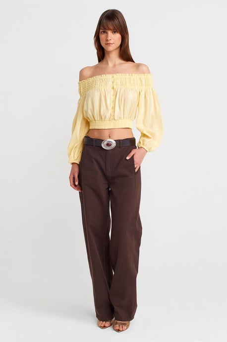 Schulterfreie Cropped Bluse - Image 4