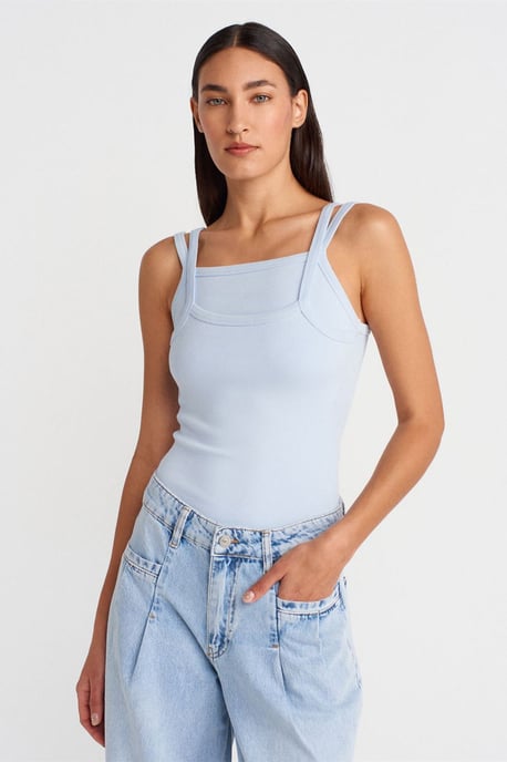Rippenshirt ohne Ärmel mit quadratischem Ausschnitt - Image 3
