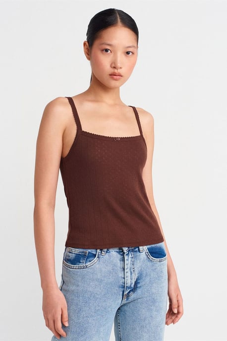 Strukturierte Baumwoll-Modal-Cami-Bluse - Image 1