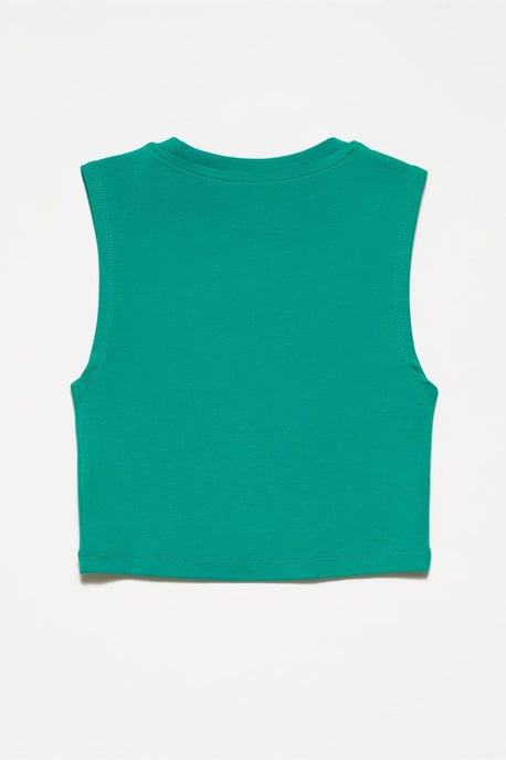 Ärmelloses Crop-Top aus Baumwoll-Jersey - Image 2