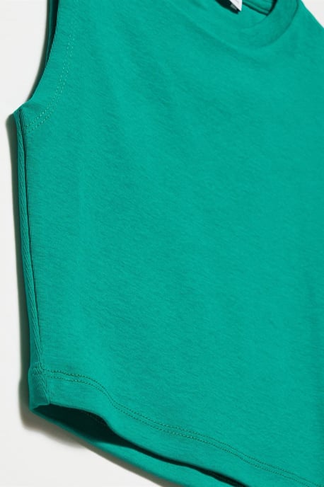 Ärmelloses Crop-Top aus Baumwoll-Jersey - Image 3