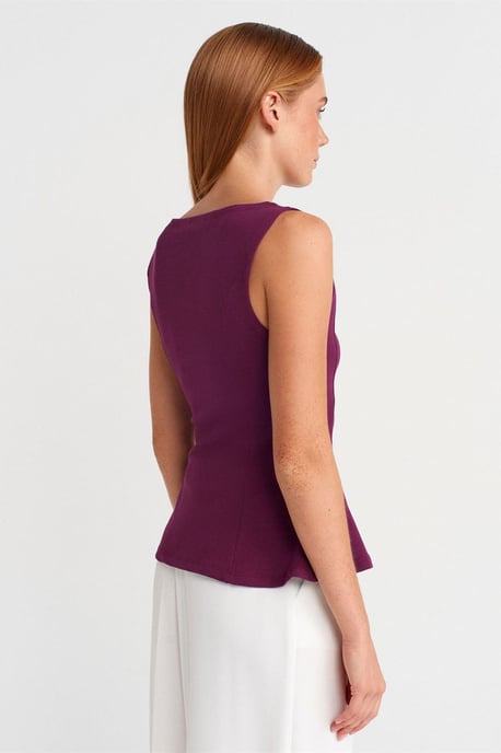 Taillierte ärmellose Peplum-Bluse - Image 2