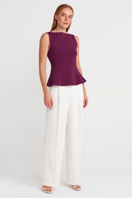 Taillierte ärmellose Peplum-Bluse - Image 4